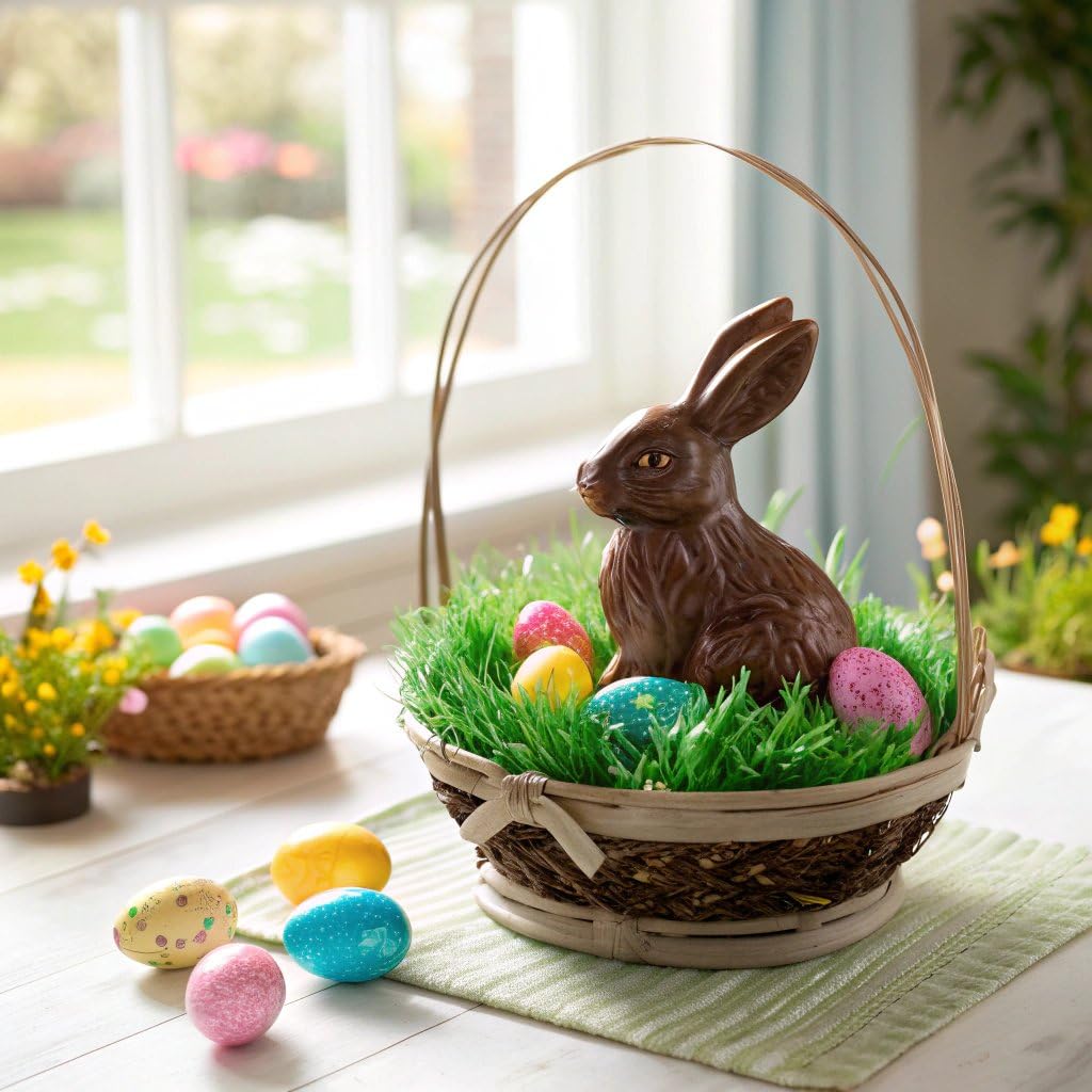 HERSHEY'S Solid Milk Chocolate Bunny, Easter Candy Gift Box, 14 oz - Image 5