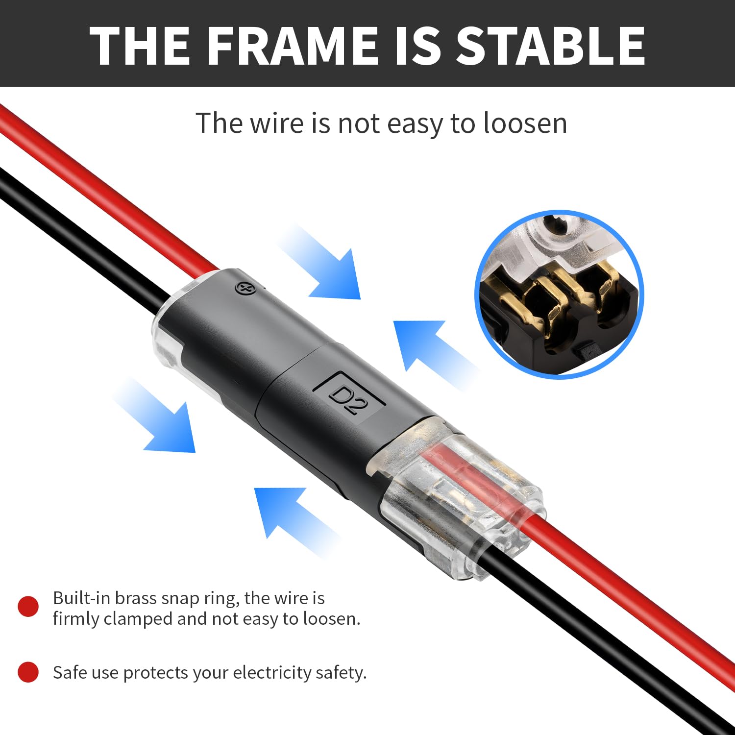 50 Pack Wire Connectors, Low Voltage 2 Pin Quick Splice Wire Connectors, Solderless Wire Splice Connector for 12V Landscape Lighting, LED Light Strips, and Home Wiring Projects - Image 7
