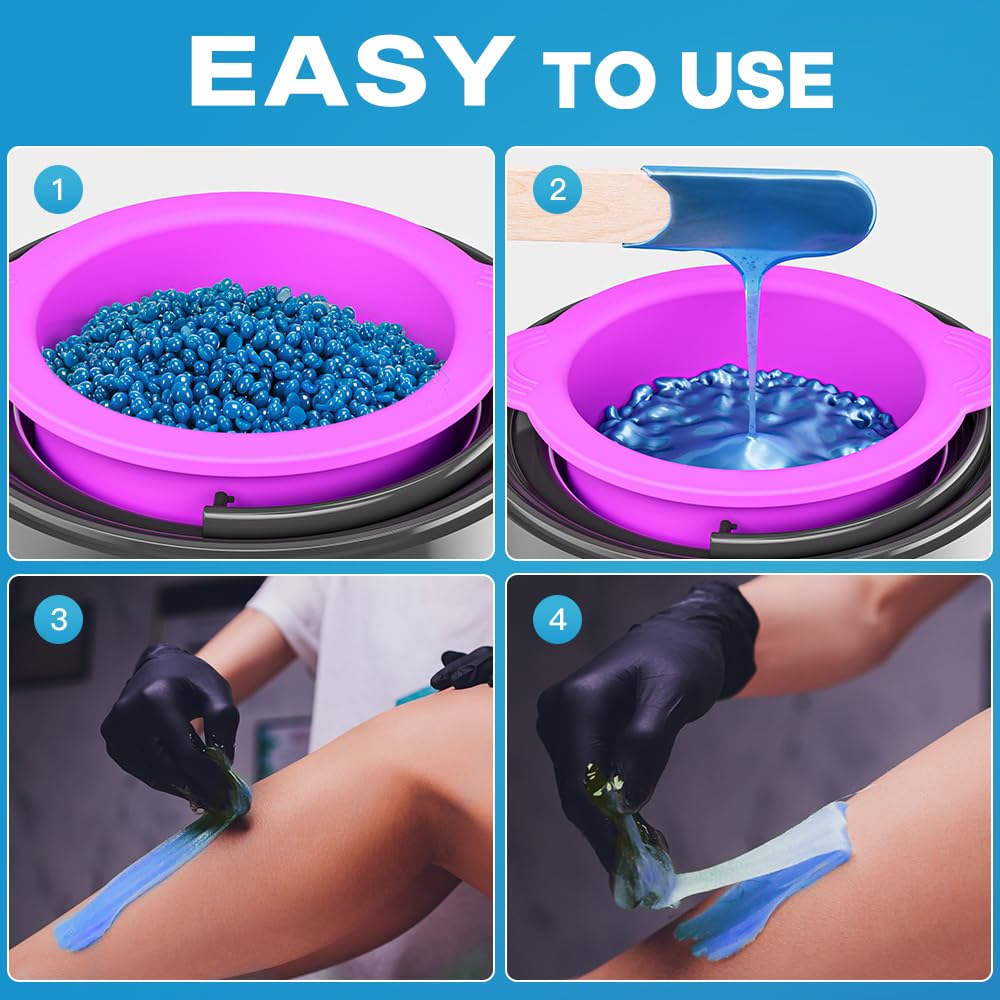 Bestidy Hard Wax Beads for Hair Removal, Waxing Beads for Coarse Hair, 500g Refill Wax Beads for Wax Warmer, Home Waxing for All Body and Brazilian Bikini Areas, Women Men (17.64 Ounce, Sea Blue) - Image 5