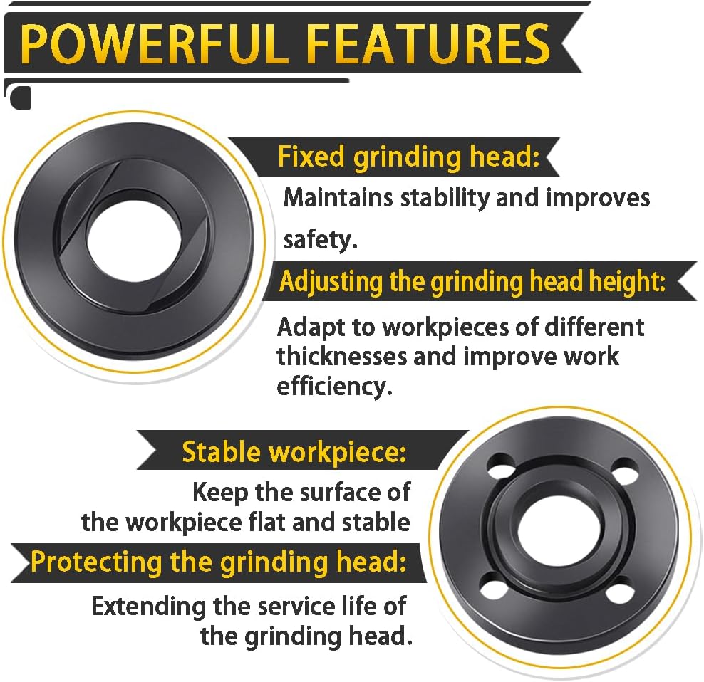 7PCS Angle Grinder Nut Angle Grinder Flange Wrench, Premium Flange Metal Lock Nut with Storage Bag, Compatible with Milwaukee Makita Metabo Dewalt Bosch Ryobi Decker 4.5" 5" 5/8-11 Replacement Part - Image 3