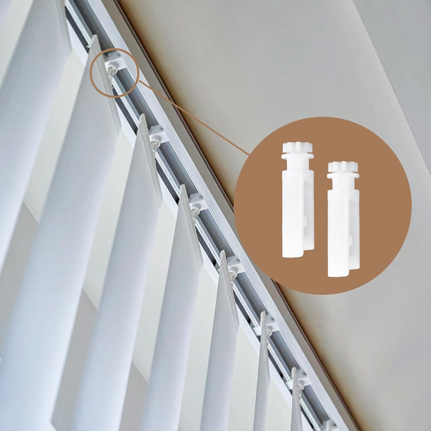 Vertical Blind Stem Replacement Vertical Window Blind Insert Stem for Vanes Carrier Vertical Window Blind Carrier Stem Curtain Accessories, White (12Pcs) - Image 6