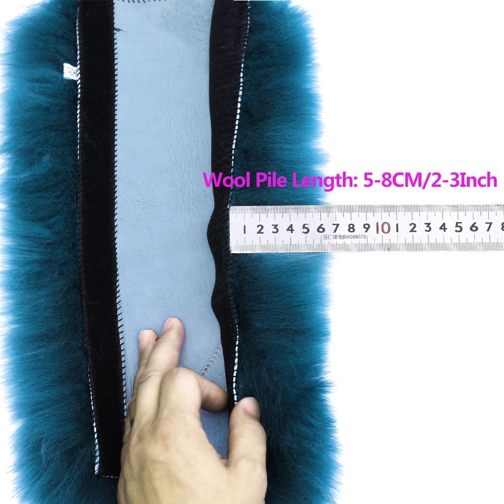 OGLAND Fuzzy Sheepskin Seat Belt Cover, Fluffy Seatbelt Pad for Plush Wool Adults Women Pet Universal Car Accessories 2 Pack (Dark Red) - Image 4