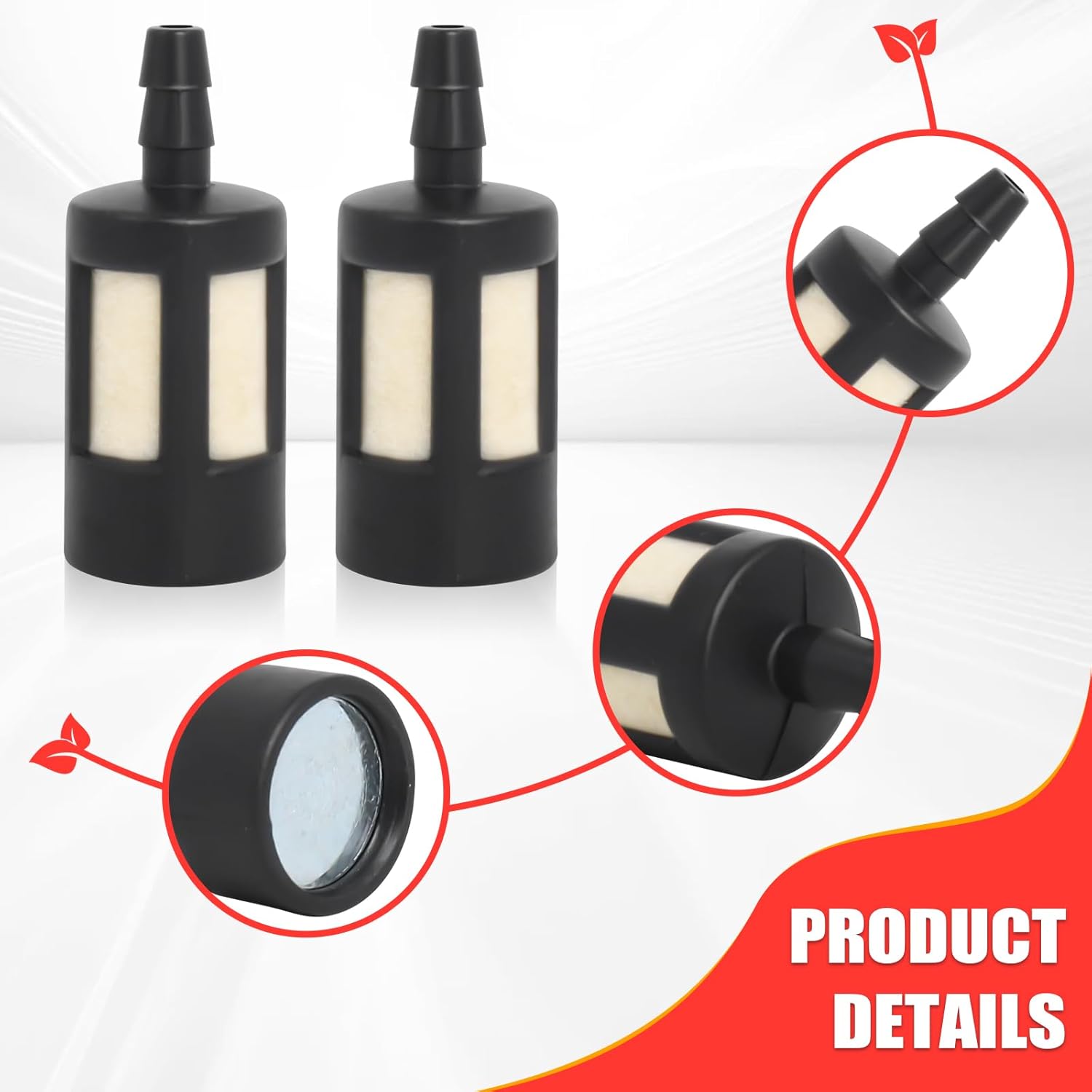 Podoy Fuel Filter Compatible with Stihl Poulan Husqvarna Zama ZF-1 ZF1 Chainsaw Trimmer Fits 1/8" ID Fuel Line (Pack of 10) - Image 2