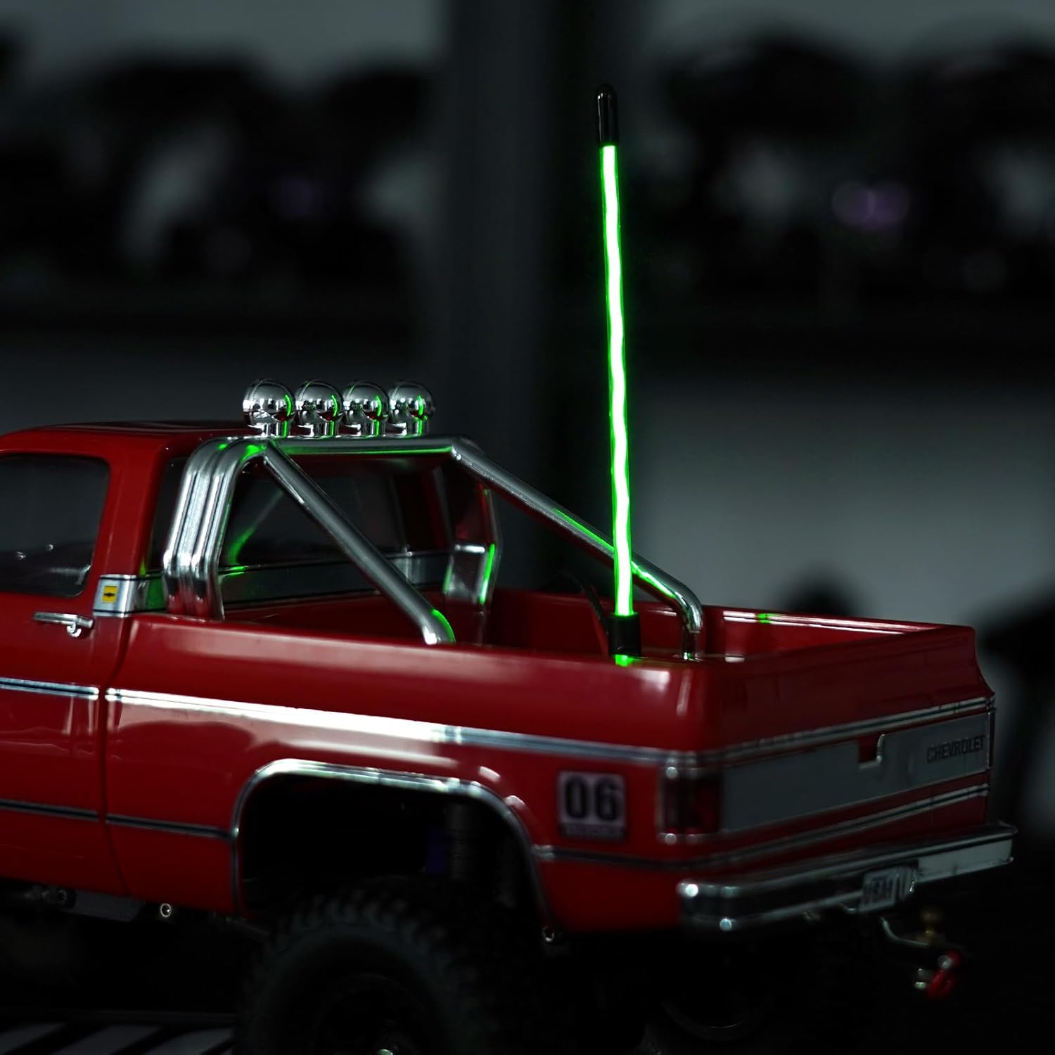 INJORA 2PCS LED Whip Light Bottom Fixed for 1/18 TRX4M 1/24 RC Crawlers Upgrade(Green) - Image 7