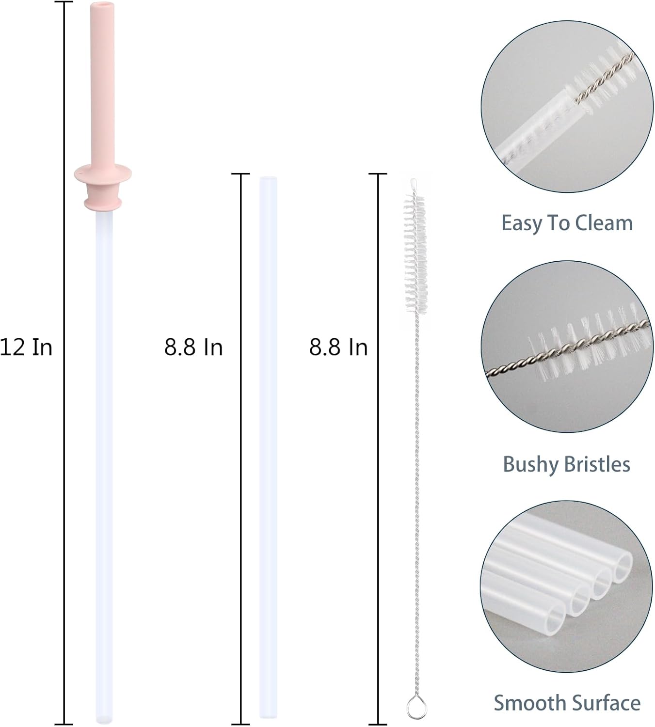 Replacement Straws and Bite Valve for Hydro Flask Around Travel Tumbler 40oz 32oz 28oz 20oz,with 1 Brush (4 colors) - Image 2