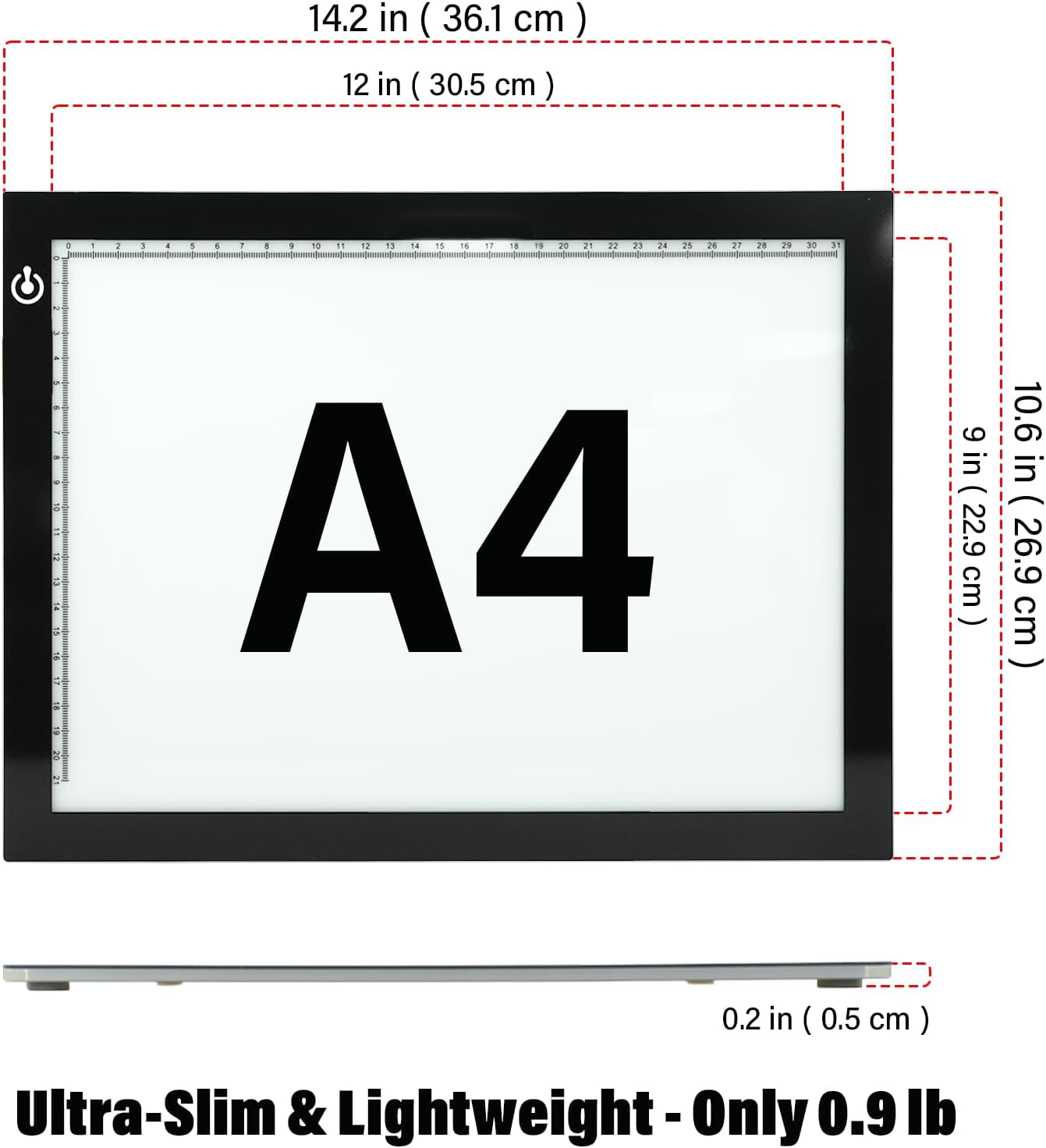 A4 LED Copy Board Tracing Light Box, Adjustable Brightness Artcraft LED Trace Light Pad, USB Power Light Table for Artists, Tattoo Drawing, Animation, Sketching, Stenciling & Diamond Art Painting - Image 2