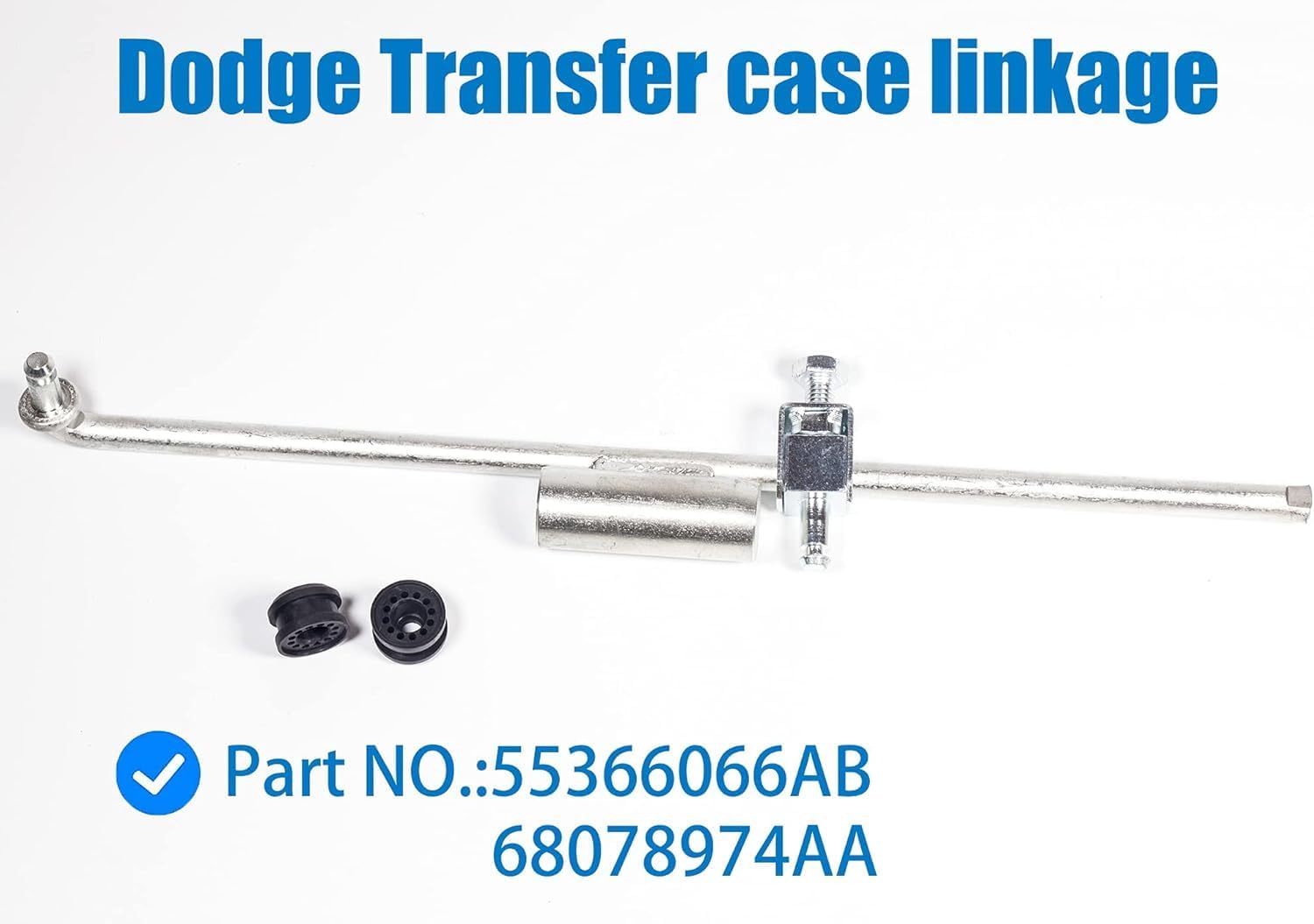 55366066AB for Dodge RAM Transfer Case Shifter Control Linkage+2 Clip+68078974AA Grommet Bushing 2005 2006 2007 2008 2009 2010 2011 2012 Ram 1500 2500 3500 4500 5500 PICK UP 4x4 4WD 68078974AA,926-884 - Image 3