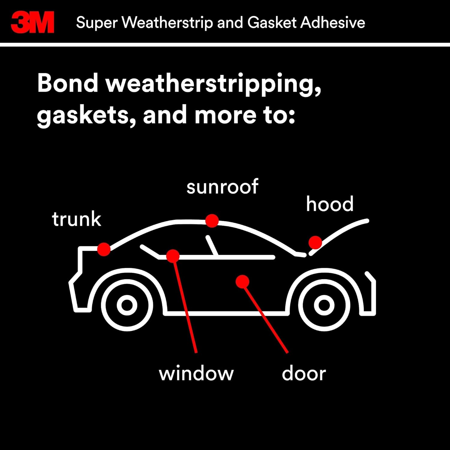 3M Super Weatherstrip and Gasket Adhesive, 08581, Black, 2 fl oz Tube, 1 Per Pack - Image 4