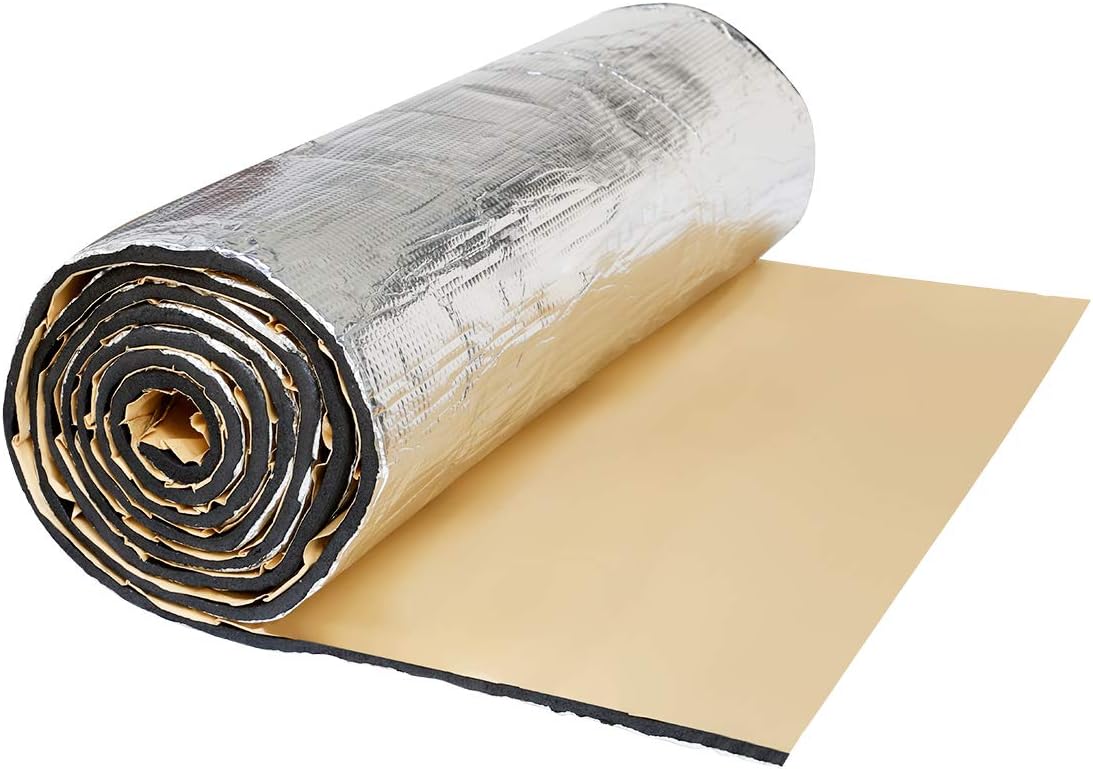 uxcell 236mil 16.36sqft Car Truck Sound Deadener Heat Insulation Underlay Shield Mat Aluminum Foil Foam 60"x40"