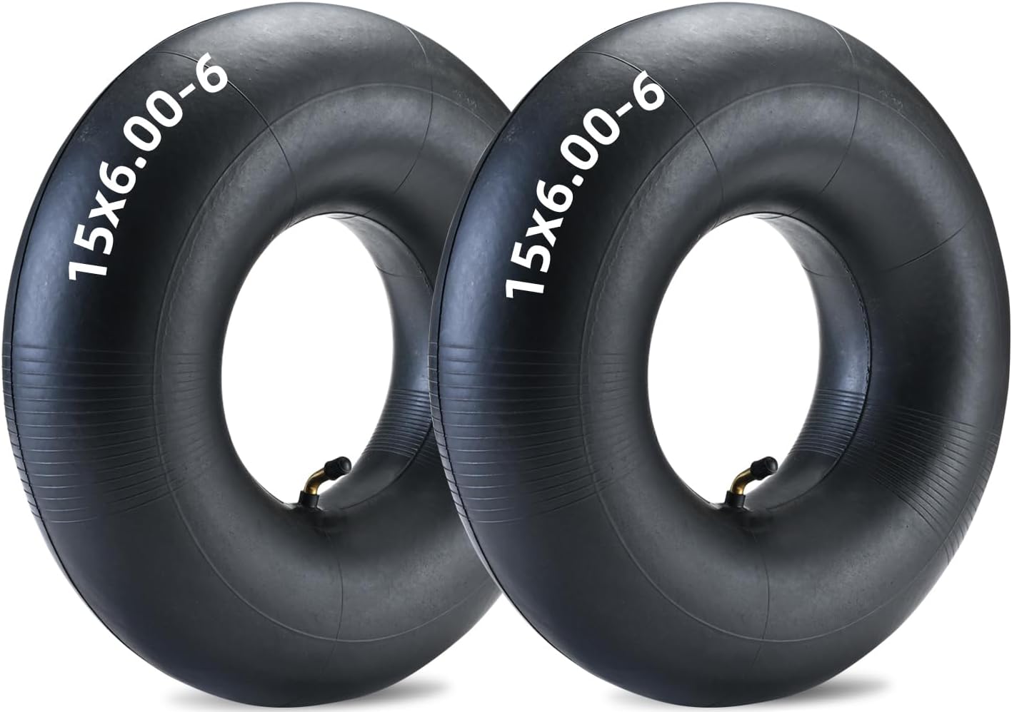 (2-Pack) Fastvert 15x6.00-6" Heavy-Duty Inner Tubes with TR-87 Bent Valve Stem for Lawn Mowers, Yard Tractors, Wheelbarrows, ATV, and More - Image 2