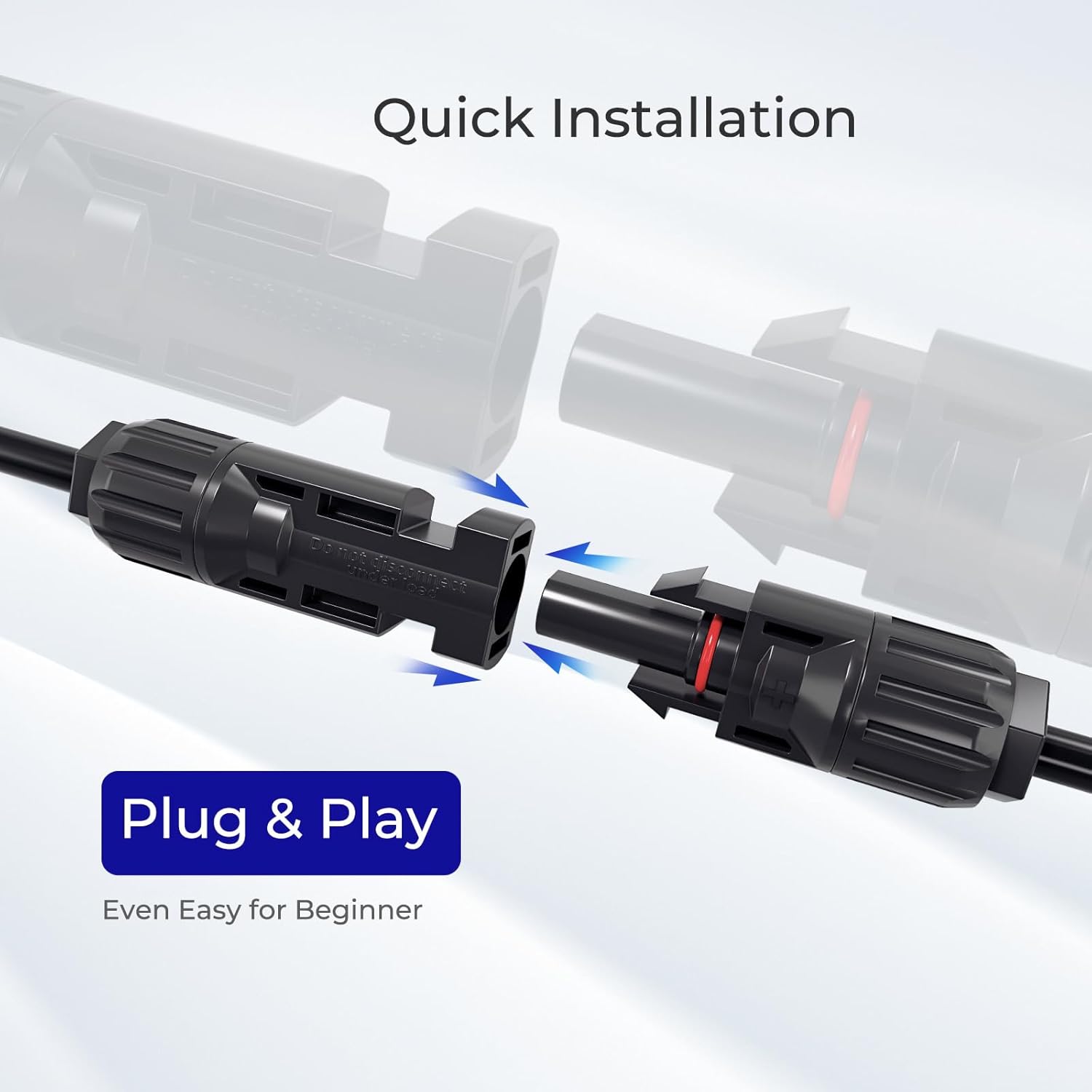 Renogy Solar Connectors Parallel Y Branch,MMF+FFM 1 Pair Solar Panel Wire for Solar Panel,Premium PC Material,Weatherproof and Durability - Image 6