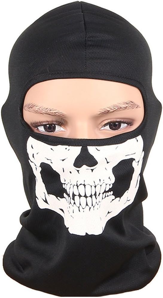 Black Balaclava Ghosts Skull Full Face Mask, Carnival Masks Tactical Balaclava Hood for Men Women Youth Halloween Cosplay Outdoor Sport Cycling Hiking Skiing - Image 2
