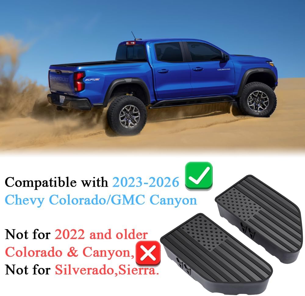 Bed Rail Stake Pocket Covers for Chevy Colorado GMC Canyon 2023 2024 2025 2026 Truck Accessories Caps Rear Holes Plugs Covers Black - Image 3
