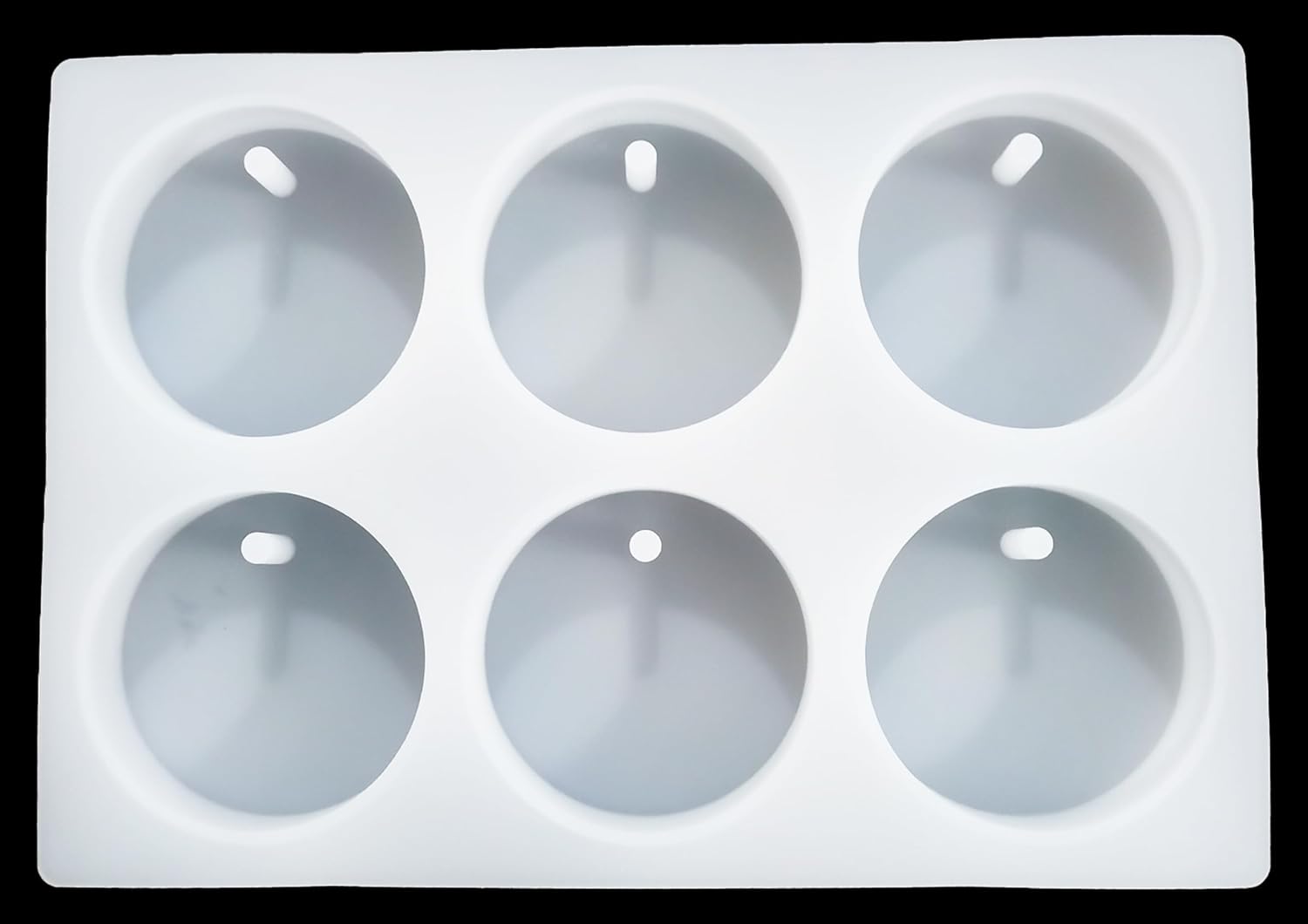 Six-3-inch-Circle with Pillars Car Freshies Mold with Holes - Epoxy Resin - Soap Silicone Mould -【Diameter: 3 inches】, Thickness: 3mm, Weight: 9.17 oz