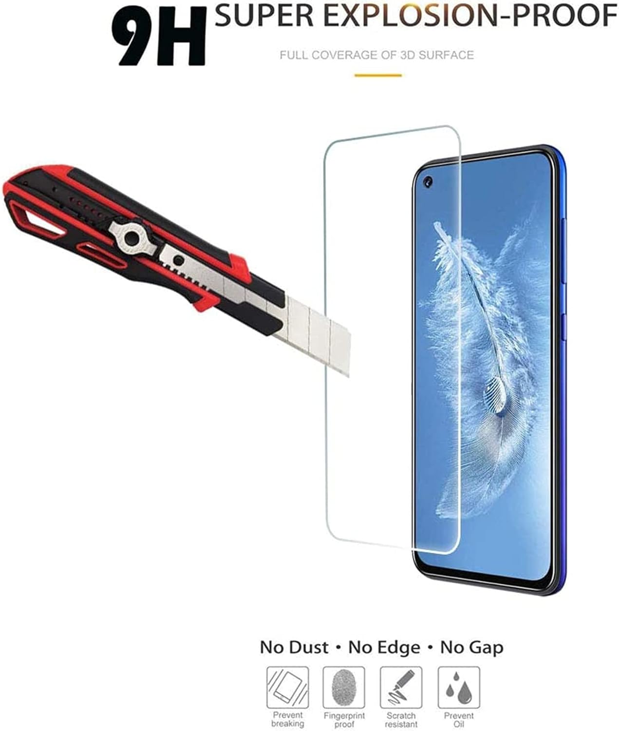 3 Pack for Foxx A67W Screen Protector,Case Friendly, Scratch Resistant Bubble Free Anti-Fingerprints HD Clear,Tempered Glass Film for Foxx Foxxd A67W - Image 2