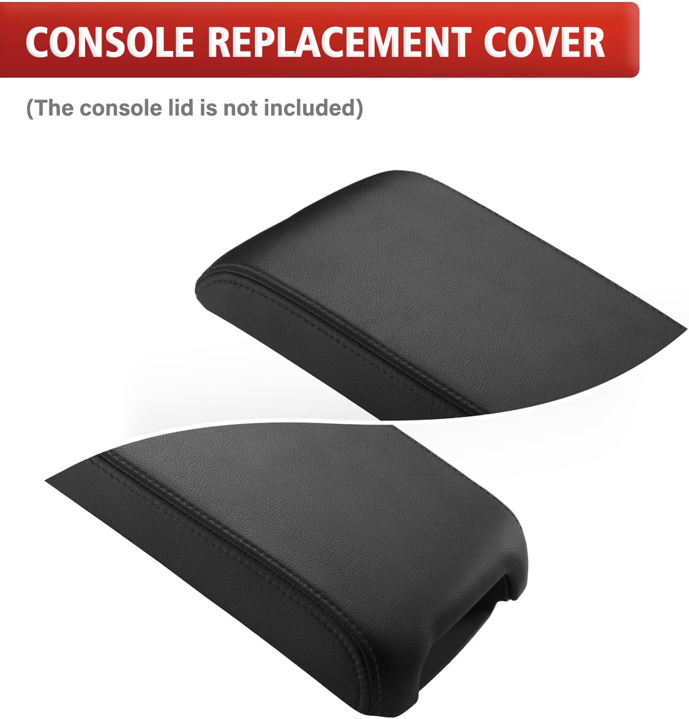 KBH Center Console Armrest Cover Replacement for Toyota Camry 2012 2013 2014 2015 2016 2017, Vinyl Leather, Car Arm Rest Lid Skin Upholstery, Black (Leather Part Only) - Image 7