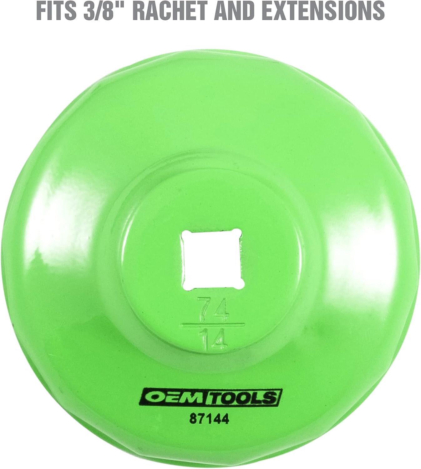 OEMTOOLS 74mm 14 Flute Oil Filter Wrench, Green, Blend - Image 3