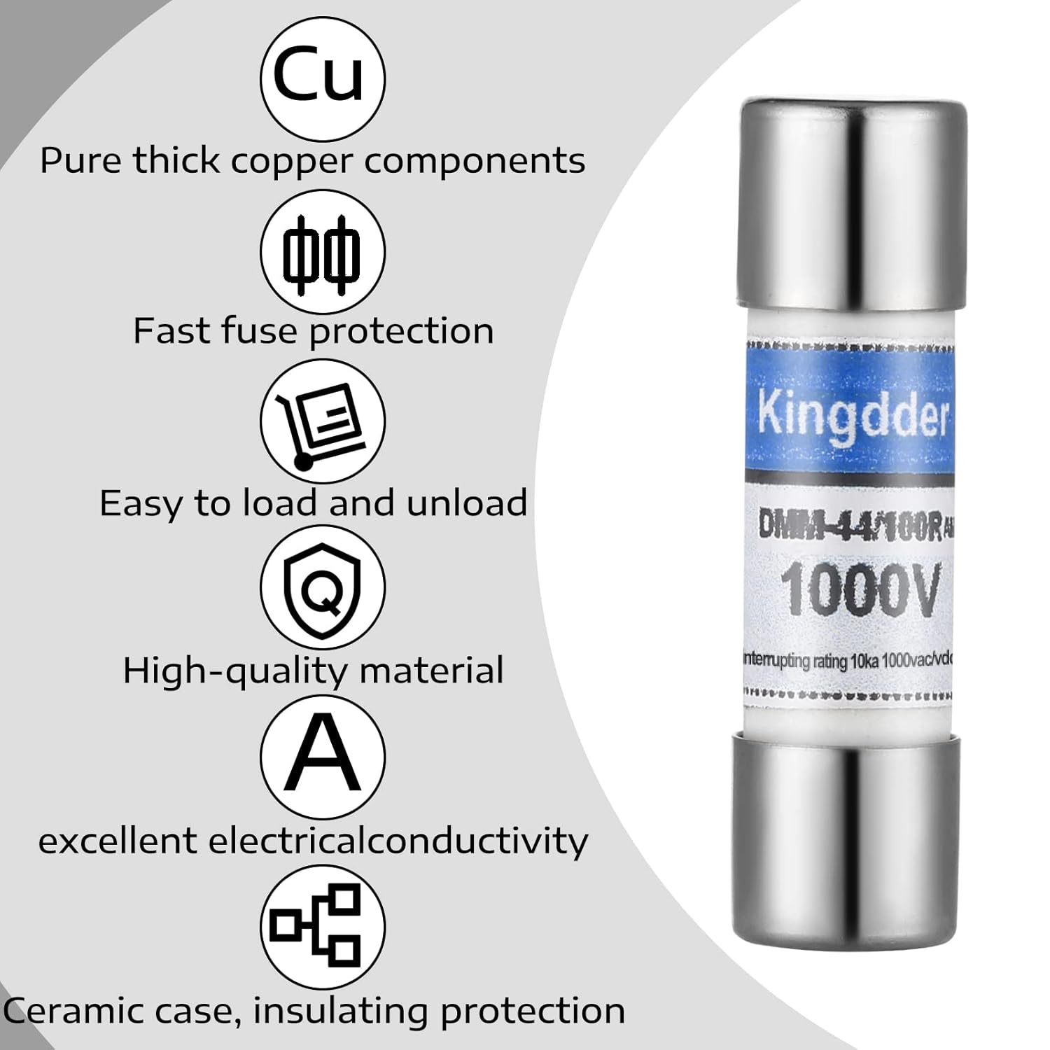 Kingdder 10 Pcs Digital Multimeter Fuse DMM-44/100 440MA 1000V DMM Replacement Fast Acting Replacement Agent Fuse 10 x 35 mm, 3/8 Inch x 1-1/2 Inch - Image 4