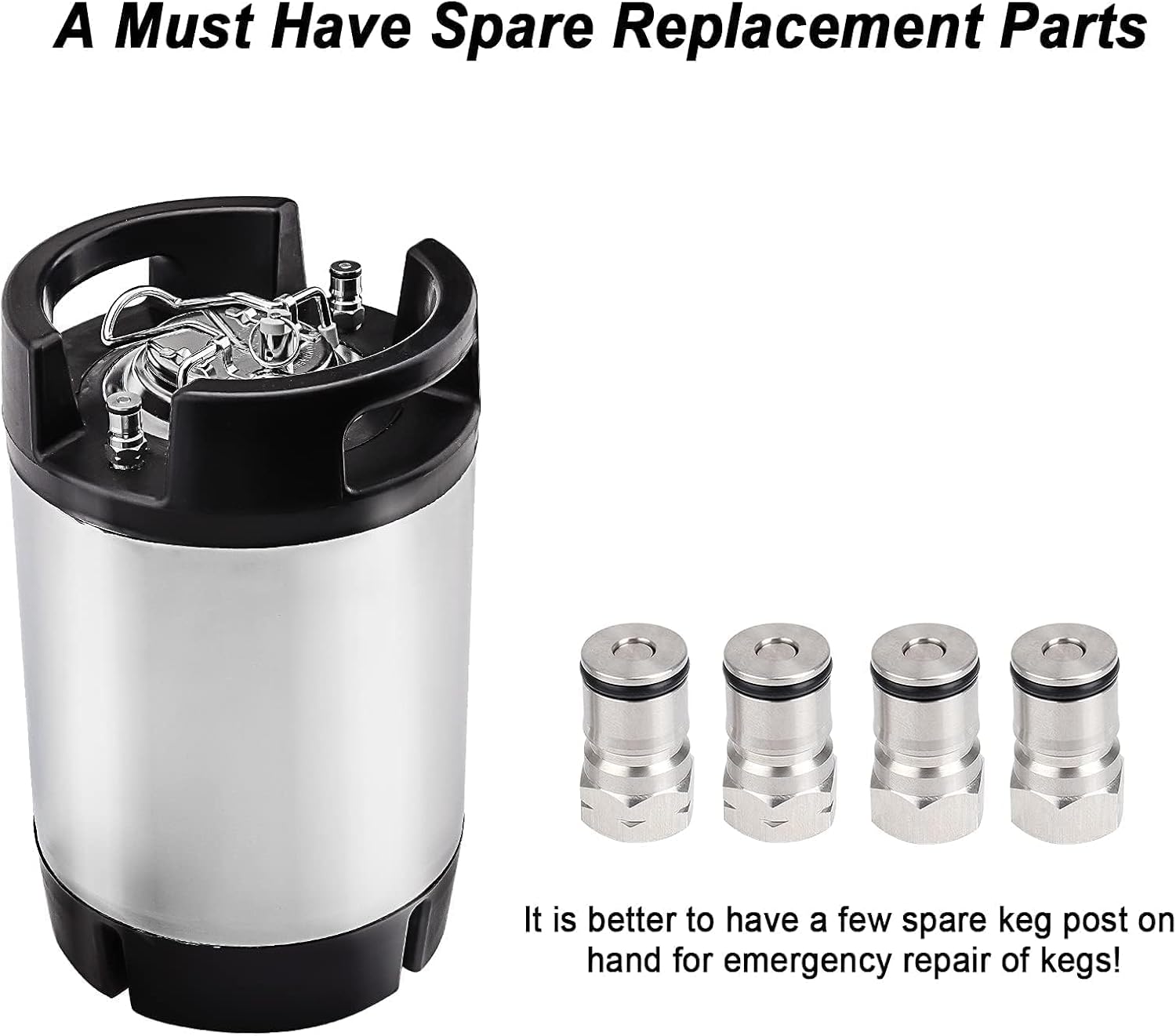 2 Packs Ball Lock Keg Posts for Cornelius Keg Stainless Corny Keg Post 19/32-18 Female Thread Gas Post Keg Liquid Post Replacement O-Rings Ball Lock Keg Fittings (Post & Poppet &Spring) - Image 8