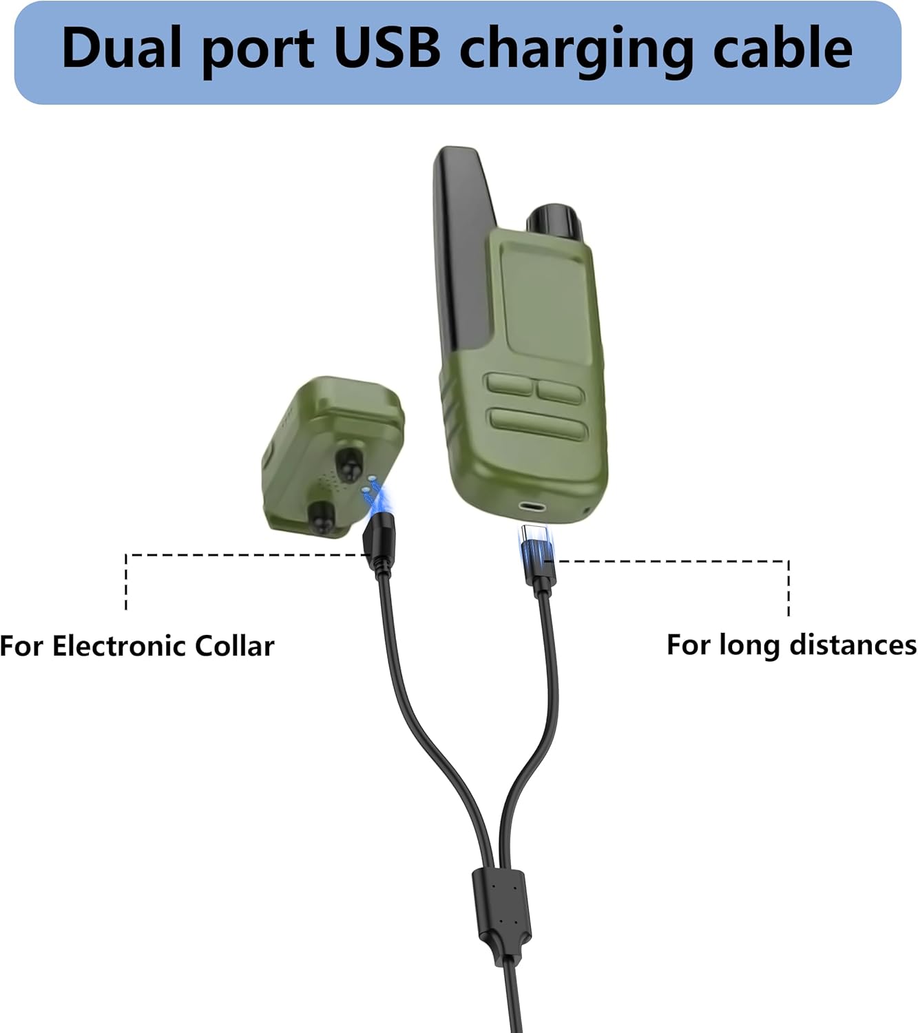 Vanjua Charger for Delupet/Yawpet/Jugbow Dog Training Collar and Remote, 2-in-1 USB C and Magnetic Bark Collar Charging Cable (Black) - Image 5