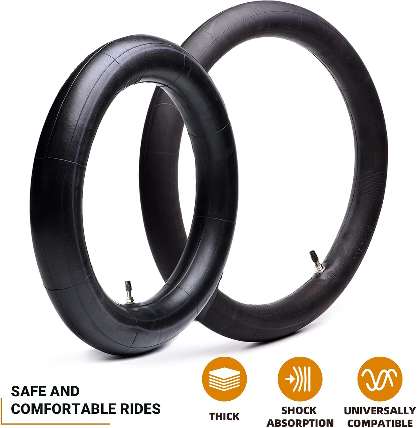 (2-Pack) 2.75-17 (70/100-17) Front and 3.00-14 (90/100-14) Rear Inner Tube for Dirt Bike Tires - Compatible with Honda Trail, Baja Motorsports, 110cc, 125cc, and 140cc Off-Road Bikes and More - Image 5
