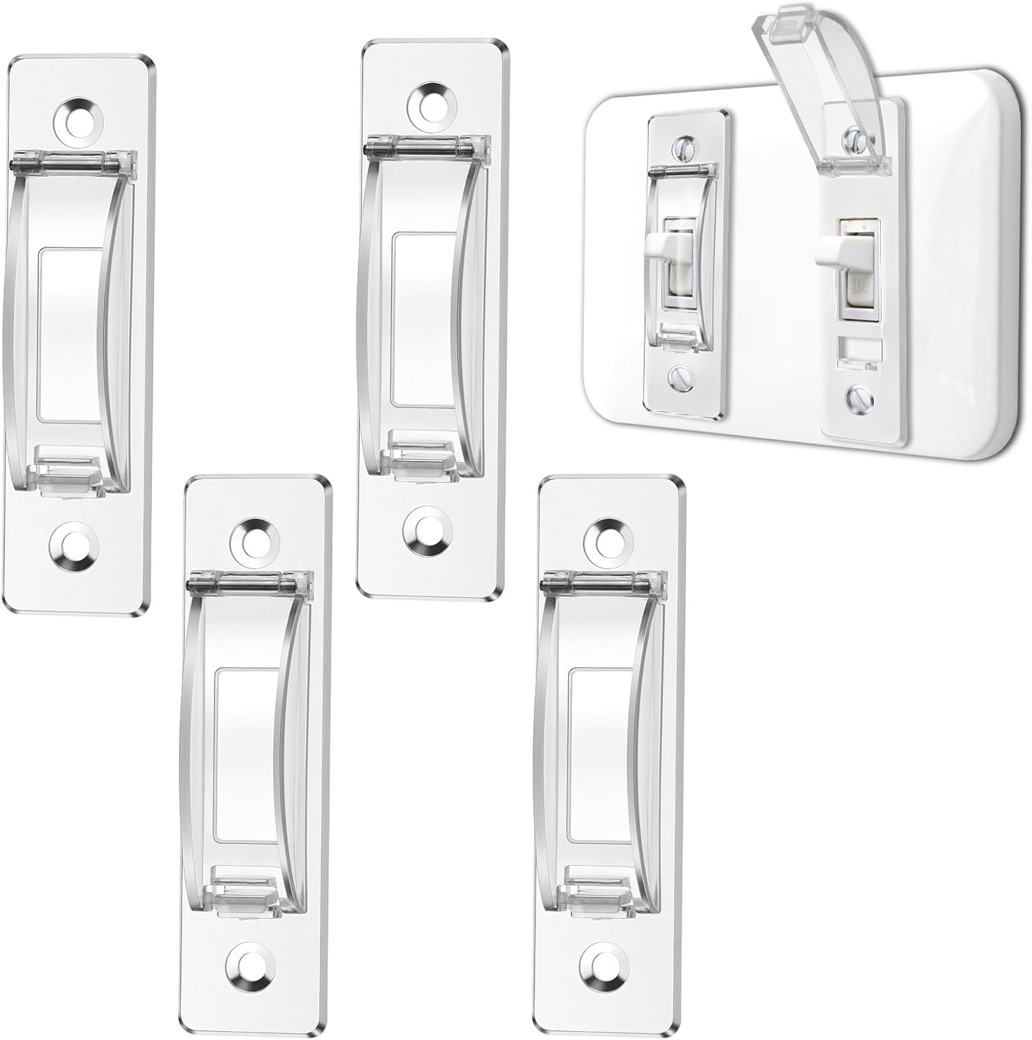 4 Pack Light Switch Guard Cover Wall Switch Guards ChildProof Wall Switches Guard Keeps Plate Covers for Toggle Style Protect Your Lights from Being Accidentally Turned On or Off
