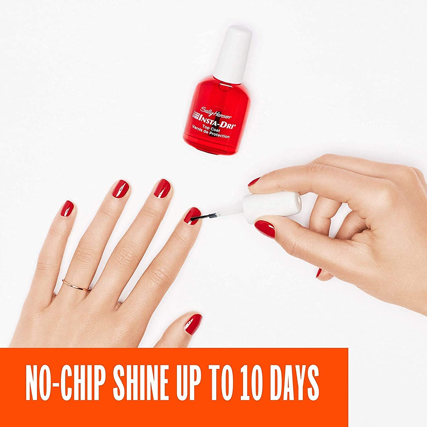 Sally Hansen Insta-Dri®, Clear Top Coat, Quick Dry, Long Lasting, Streak-Free Shine, Clear Nail Polish - Image 3