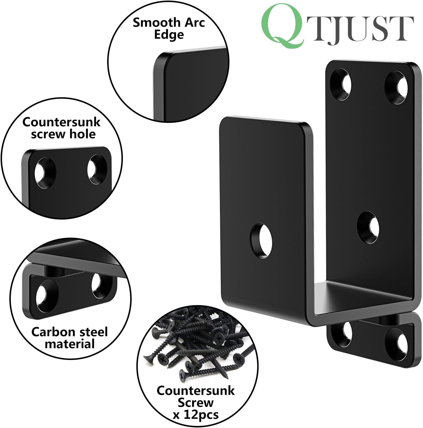 2Pcs 2x4 Door Barricade Brackets ,Heavy Duty Door Security Bar ,Drop Open Bar Holder Steel U Bracket, Bracket for Home Security,Door Brace, Home, Garage, Barn, Shed - Image 5