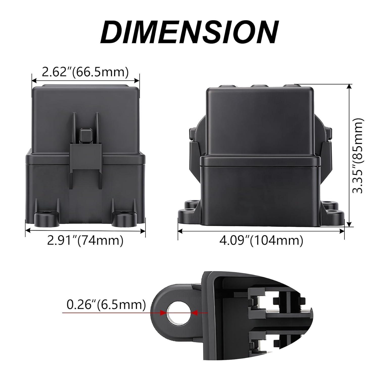 12V 6 Way Waterproof Fuse Relay Box, 2 Relays and 6 ATC/ATO Blade Fuse Slots, Compatible with 4-Pin 5-Pin 40Amp Relay, for Cars Truck Marine Boat Jeep - Image 5