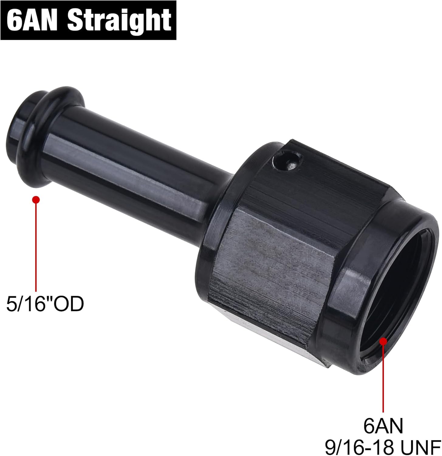 EVIL ENERGY 6AN Female to 5/16" Barb Hose Fitting Straight Swivel - Image 2