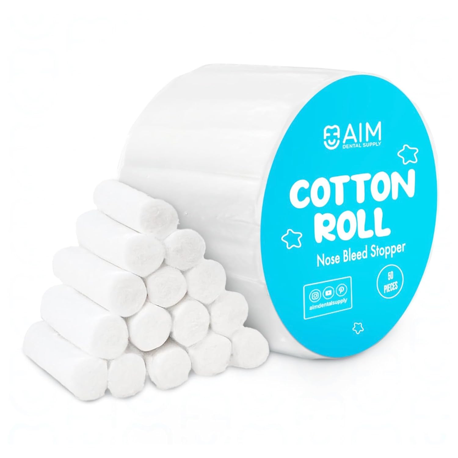Dental Cotton Rolls - Nose Bleed Stopper - Nose Bleed Plugs for Kids or Adults - Highly Absorbent Gauze Rolls & Cotton Roll - Non Sterile 1.5 Inch Rolled Cotton Pads (Pack of 50) - Image 4