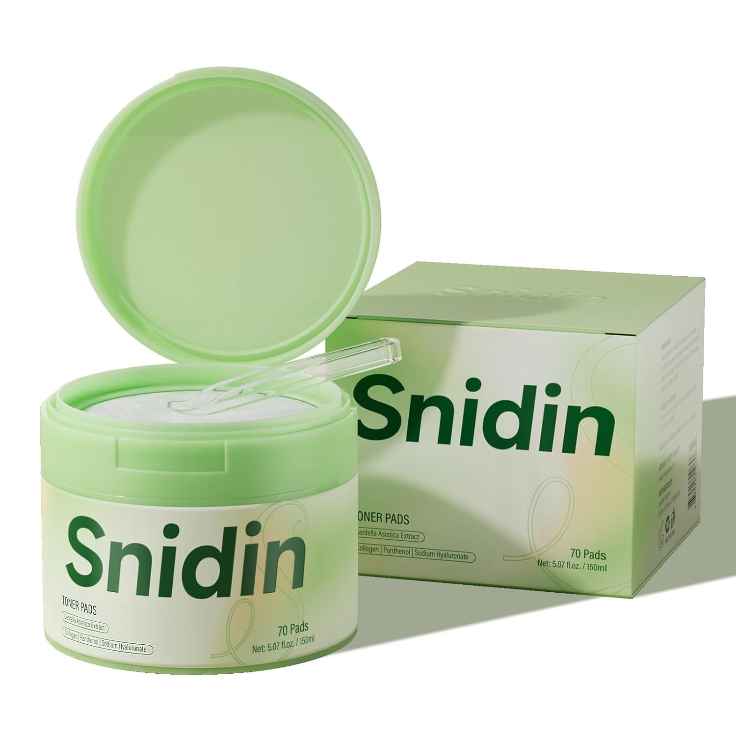 Toner Pads - with Centella Asiatica Extract and Collagen, Improves Uneven Skin Tone & Deep Hydration, Targets Dark Spots and Dull Skin, Ideal for All Skin Types - 70 Pads - Image 8
