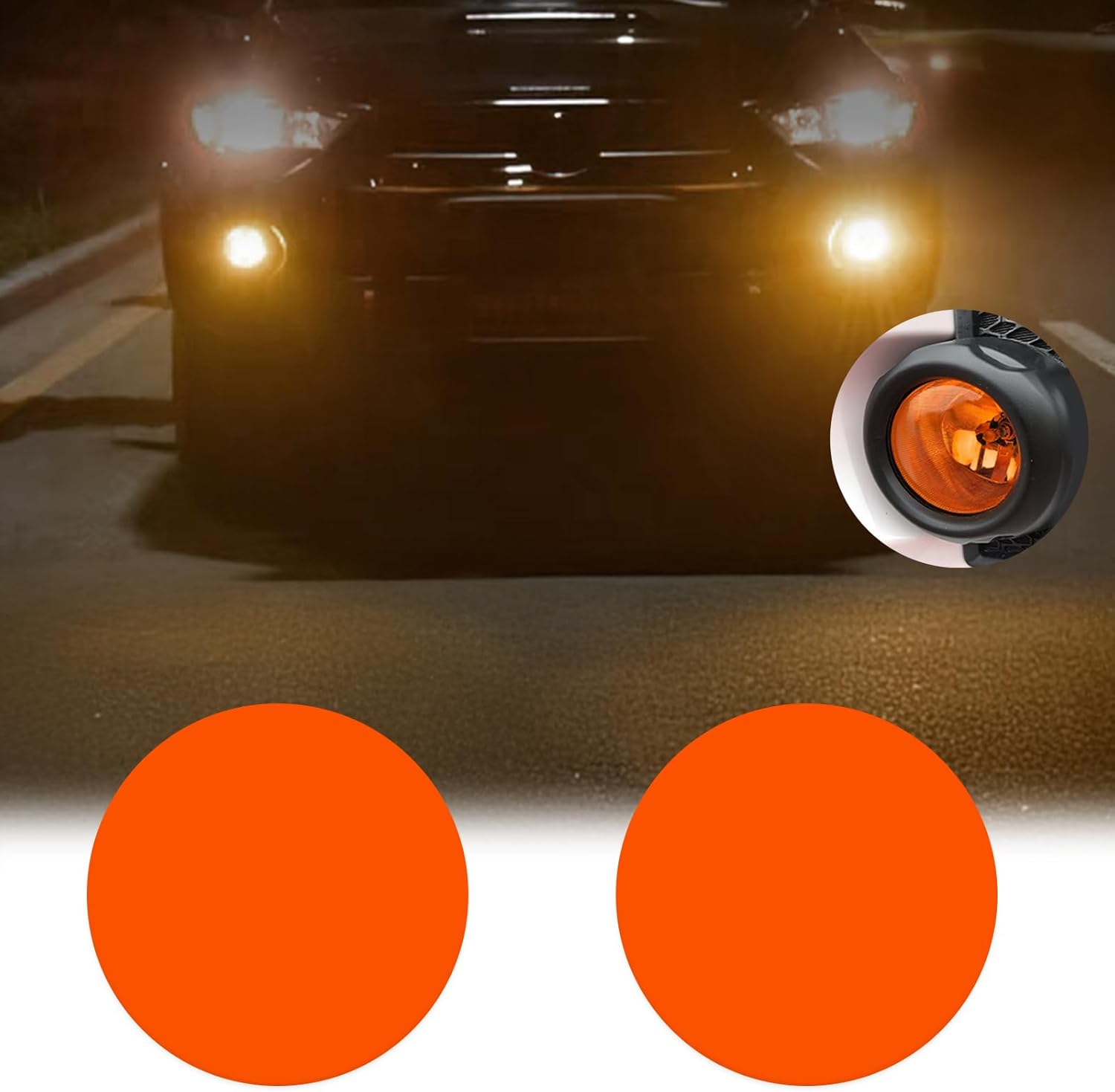 Car Front Fog Light Color-changing Film for 2014-2024 Toyota 4Runner Accessories TPU Tint Film Color Sticker - Amber (4 PCS) - Image 2