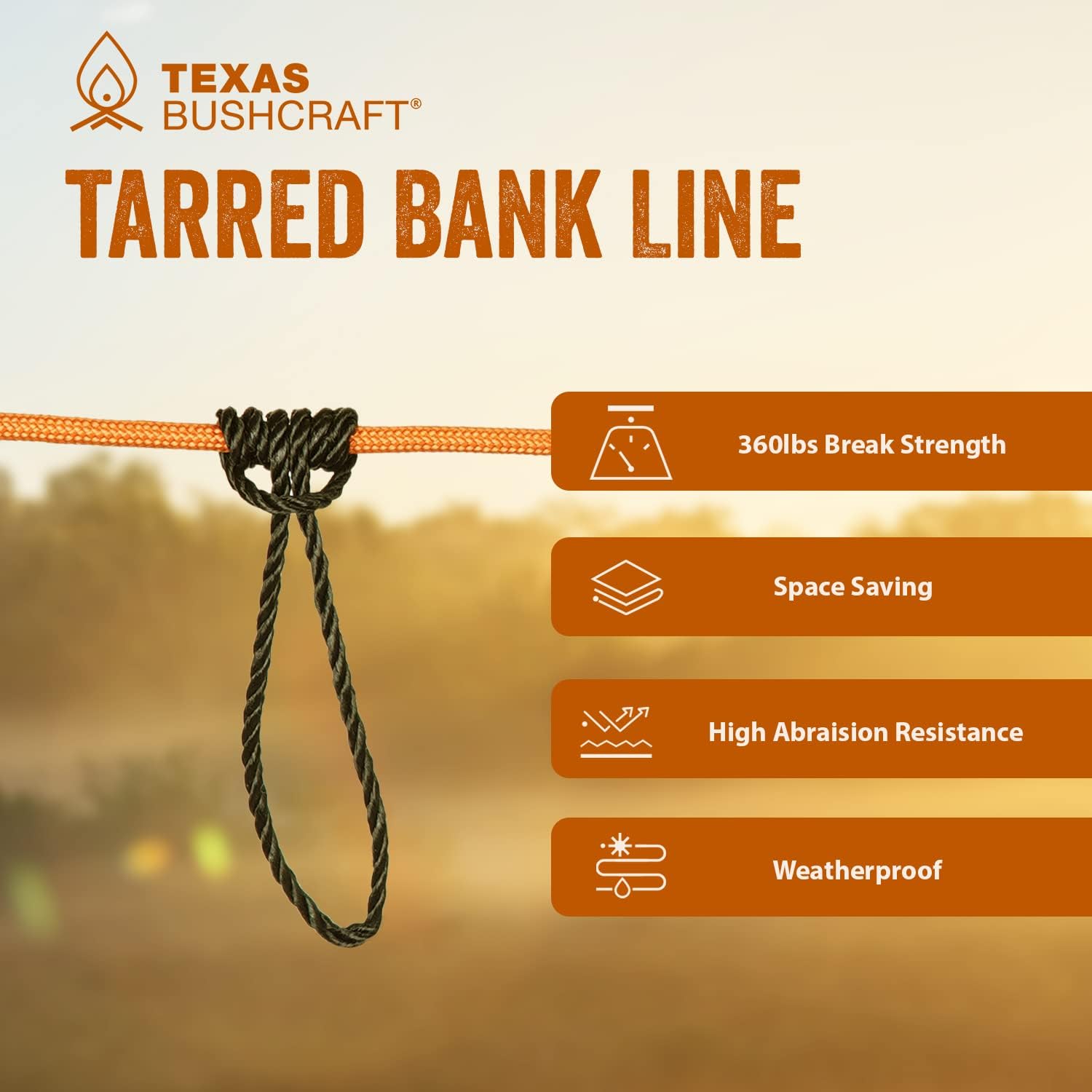 Texas Bushcraft Tarred Bank Line Twine - #36 Black Nylon String for Fishing, Camping and Outdoor Survival – Strong, Weather Resistant Bankline Cordage for Trotline - Image 4