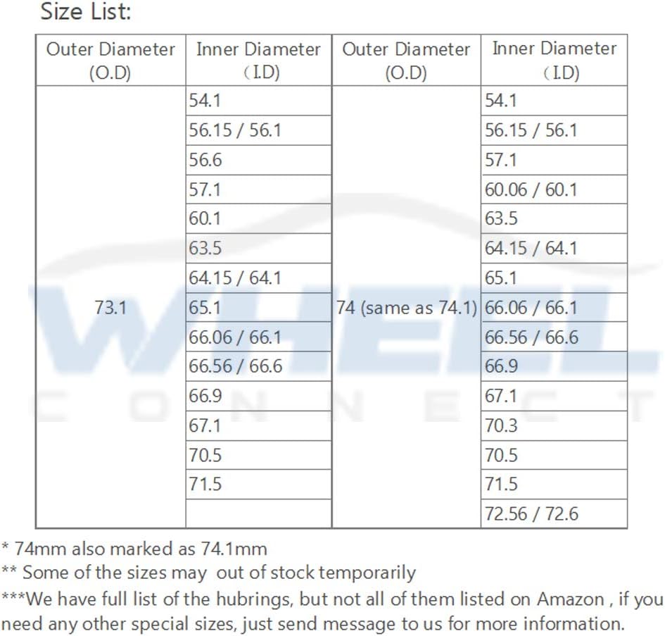 WHEEL CONNECT Hub Centric Rings,73.1 to 56.1, Aluminium Alloy Hubrings 56.1 to 73.1 Set of 4, O.D:73.1-I.D:56.15 (56.1) mm. A - Image 3