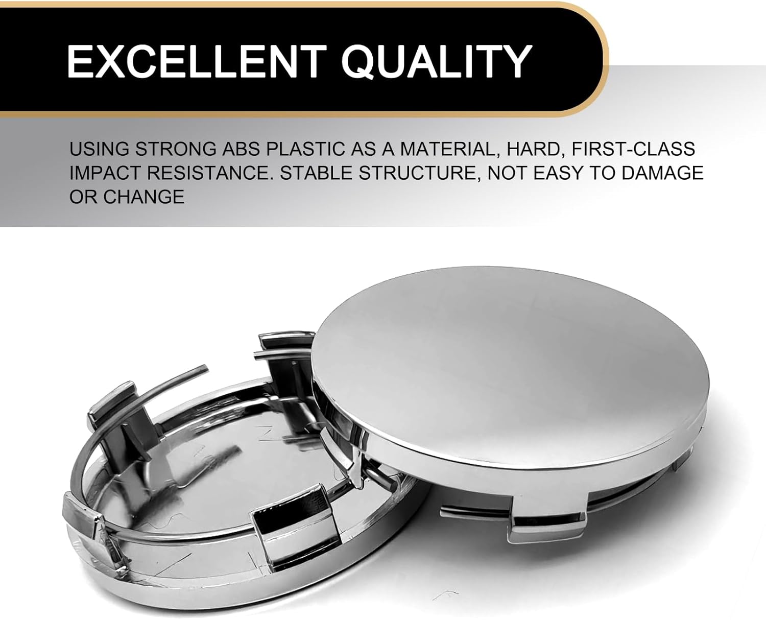 4 PCS Car Wheel Center Hub Cover, 60MM/2.36In Outer Diameter and 56MM/2.2In Inner Diameter, Snap-in Vehicle Rim Hub Caps Accessories (Silver) - Image 4