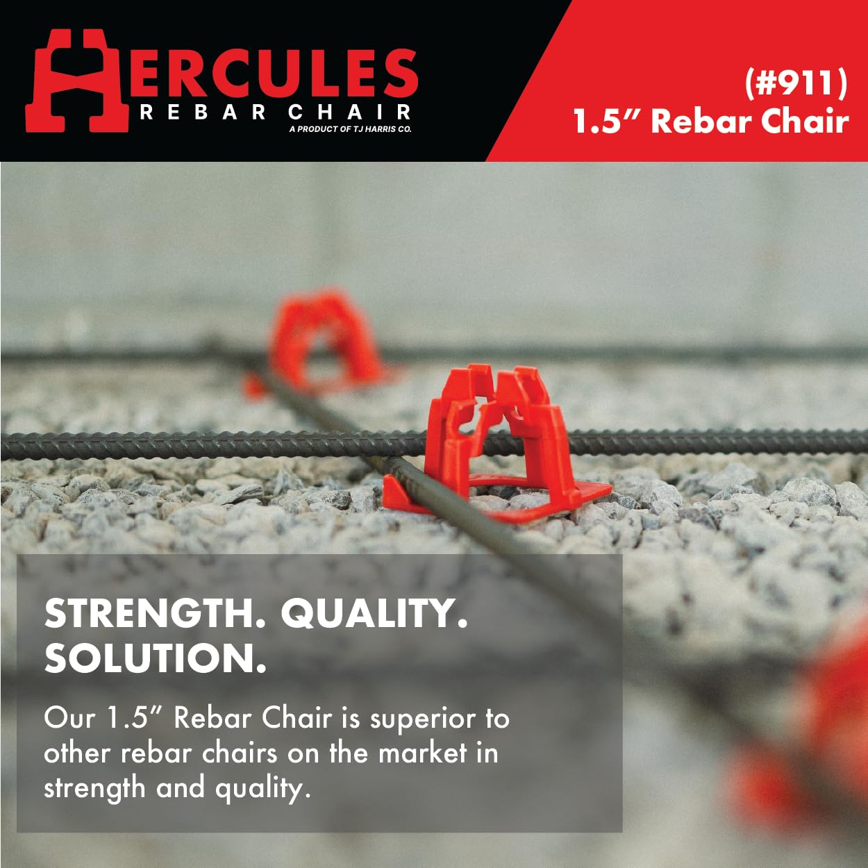 Hercules Plastic 1-1/2" Rebar Chair - (50 Count) Superior Strength & Quality Concrete Snap Rebar Chair For #4 Rebar (50, 1.5” Rebar Chair) - Image 6