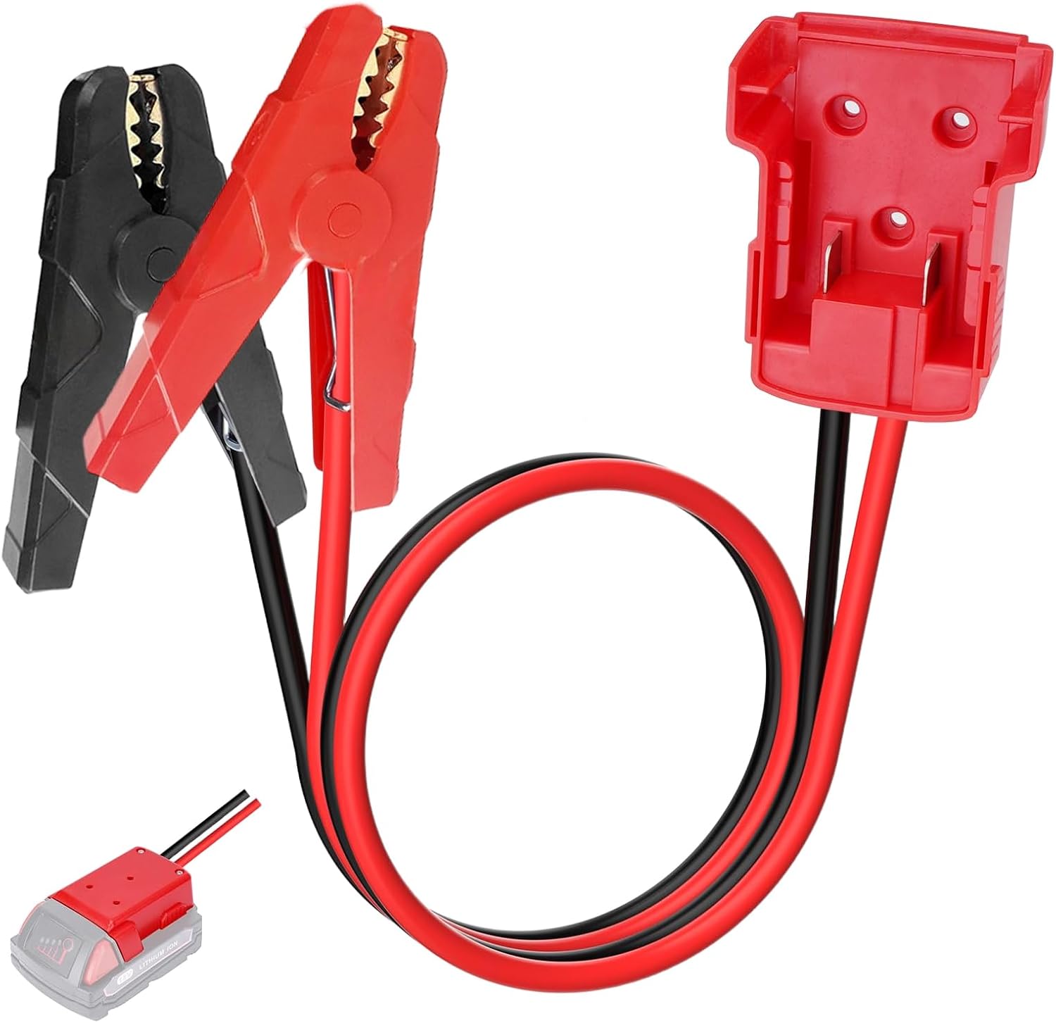 M18 Jumper Cables for Milwaukee 18V Batteries | 2FT 8AWG Booster Cable with Alligator Clips | Jump Start Cars/RVs& Charge Tools | 392°F/200°C Silicone Wire Heat Resistant (Battery Not Included) - Image 6
