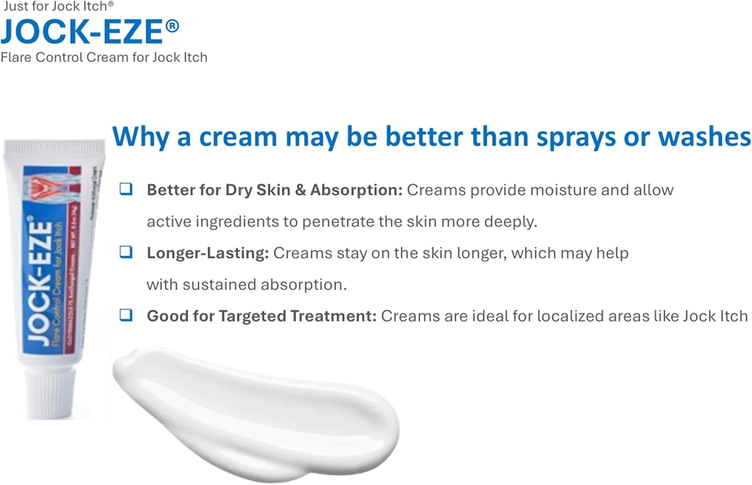 JOCKEZE Flare Control Cream (0.5oz) Just for Jock Itch - Image 6