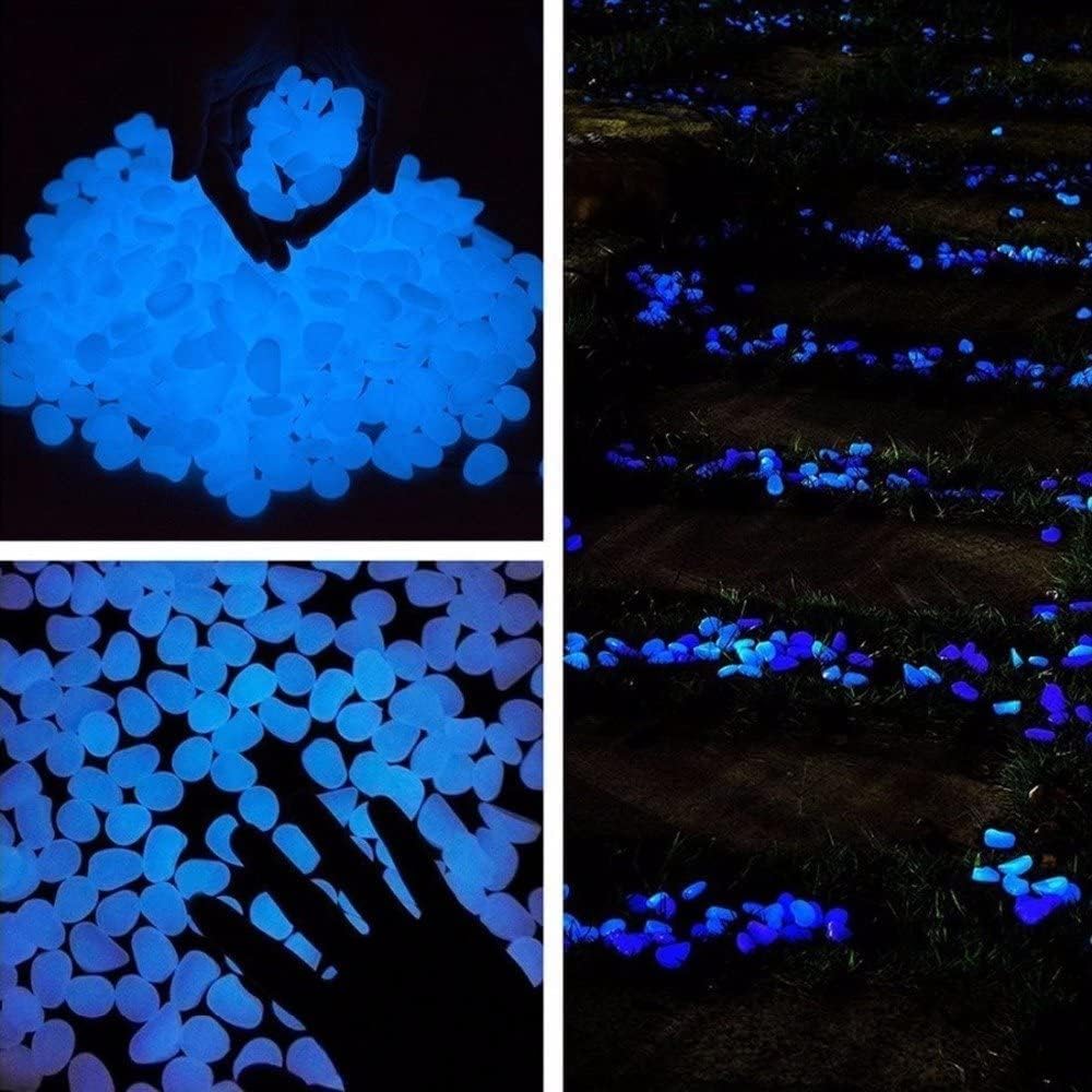 Oubest Glow in The Dark Pebbles/Glow Stones/Glowing Rocks Blue Decor for Garden/Fish Tank/Aquarium/Walkway/Driveway/Plant Pots/Bonsai (100, White) - Image 4