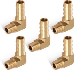 5pcs Brass Hose Barb Fittings 90 De...