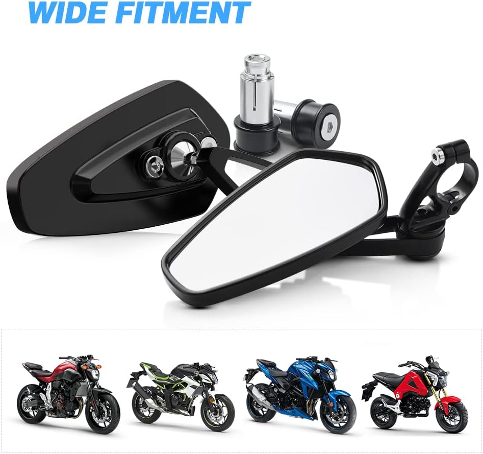 MICTUNING Motorcycle Mirrors - 7/8" (22mm) Bar End Rear View Mirrors Compatible with Most Honda Grom, Yamaha, Kawasaki, Ducati, Suzuki and More - Image 7