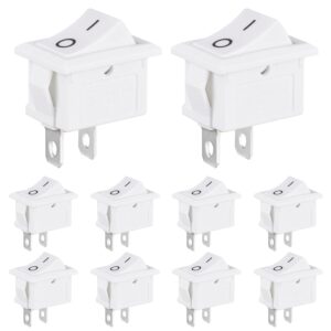 VEXUNGA 10 Pcs White Mini Rocker Sw...