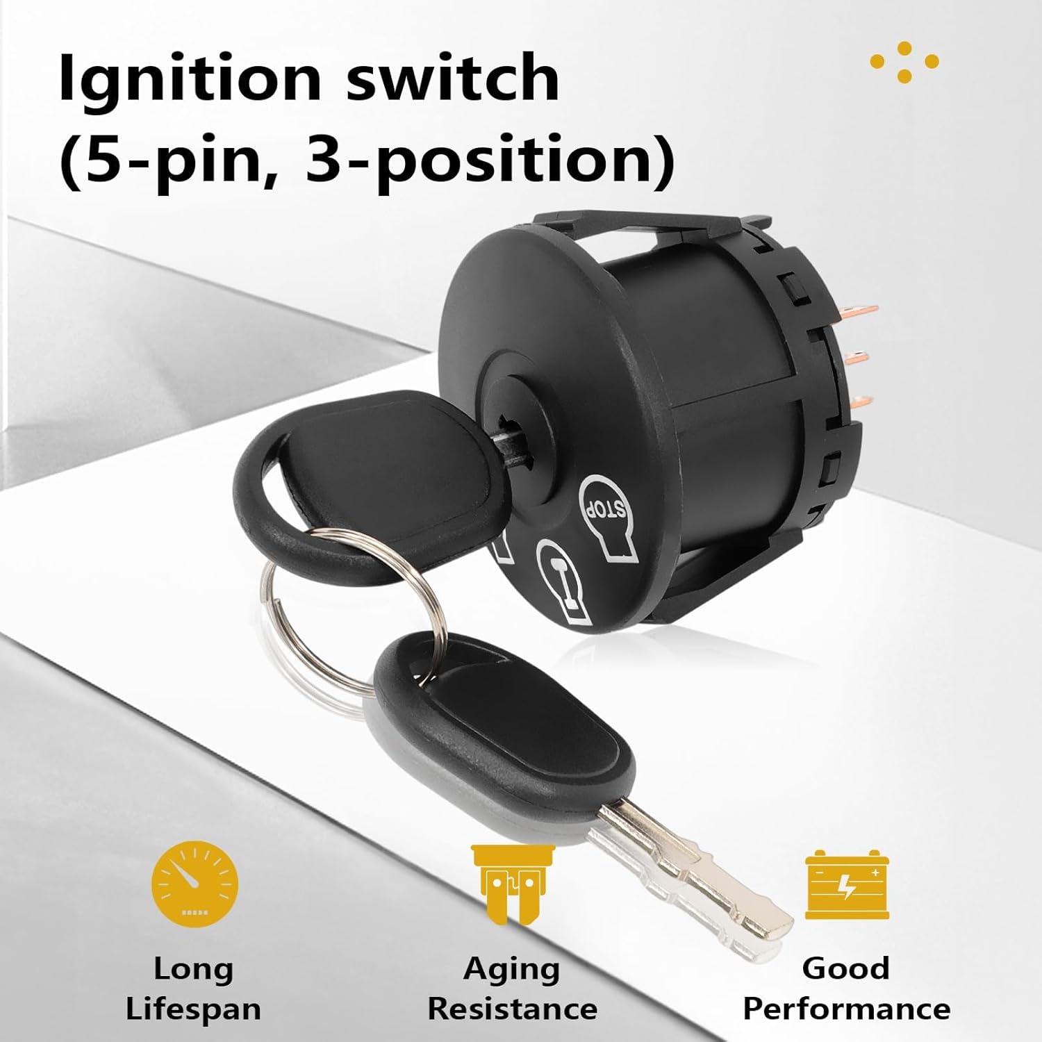 Lawn Mower Ignition Switchwith Key 5 terminals 3 Position Fits Cub MTD Craftsman Cadet Ariens Troy-Bilt Bad Boy Zero Turn Lawn Tractor John Deere Replace#925-04659 725-04659 725-04228 from NFSpeeding - Image 4