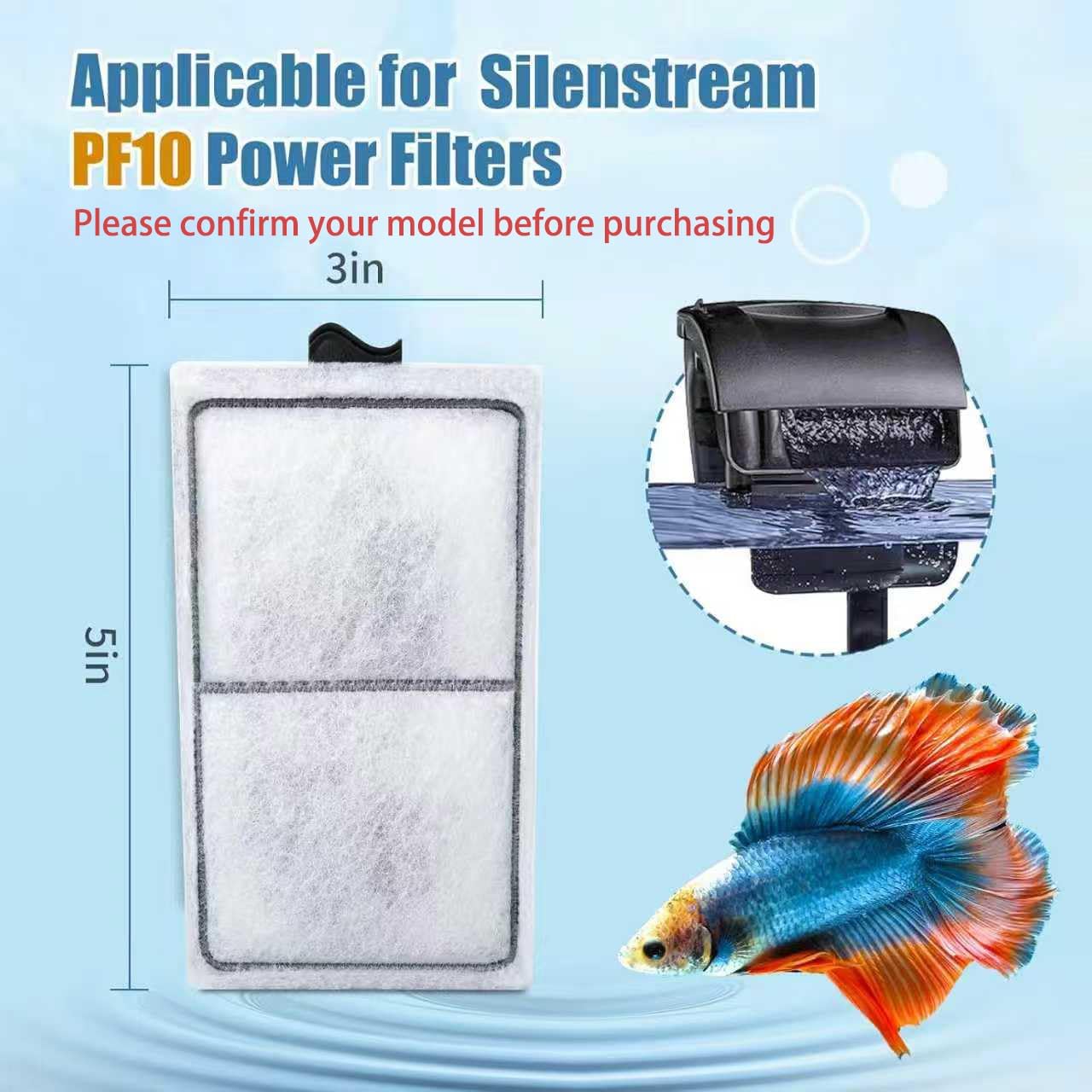 15 Pack PF-S Filter Cartridges Compatible with Silenstream PF10 Power Filters, Remplacement Aquarium Carbon Cartridge with Zeolite - Image 7