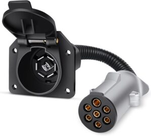 Nilight 7 Pin Round to 7 Way RV Bla...