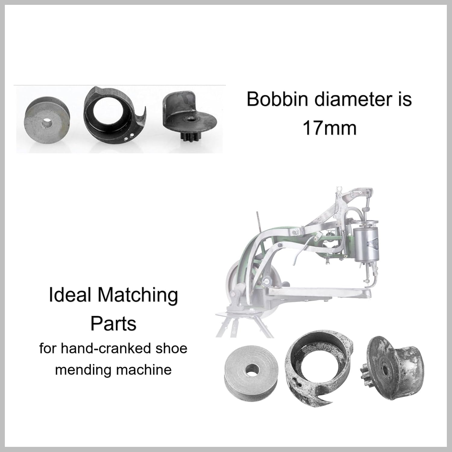 5 Sets 17Mm Bobbin Parts for Shoes, Cobbler Sewing Machine Repair Chinese Patch Spool Shuttle Holder Shoe Mending - Image 2