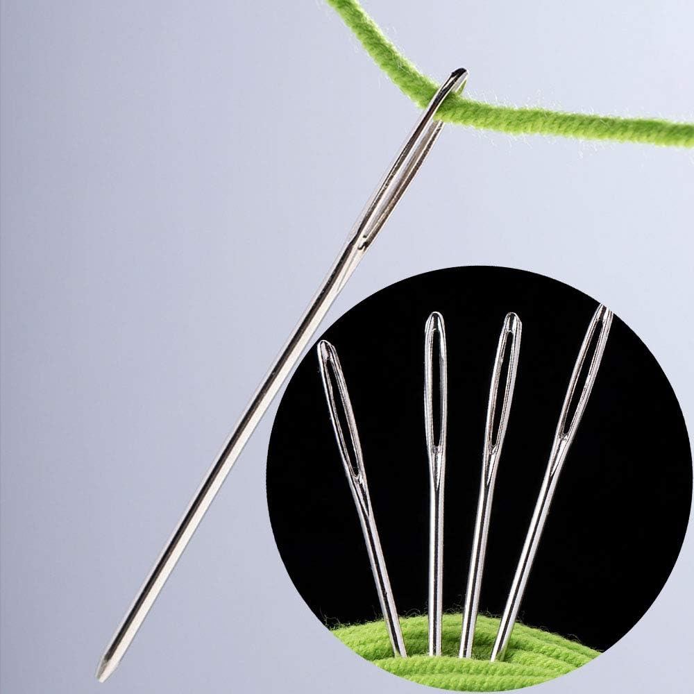 KOLEONHOME 15 Pcs Large Eye Yarn Tapestry Darning Needles, 3 Sizes Knitting Needles for Yarn with Aluminum Tube for Finishing Off Crochet Projects - Image 5