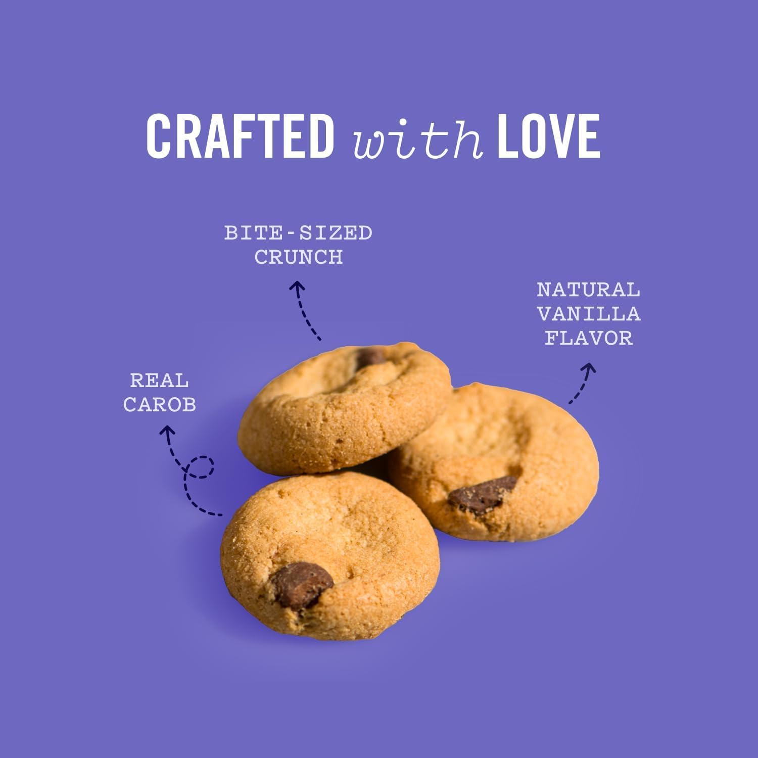 Three Dog Bakery Mini Carob Chip Cookies for Dogs, Crunchy Dog Treats with Real Ingredients, 8 oz - Image 4