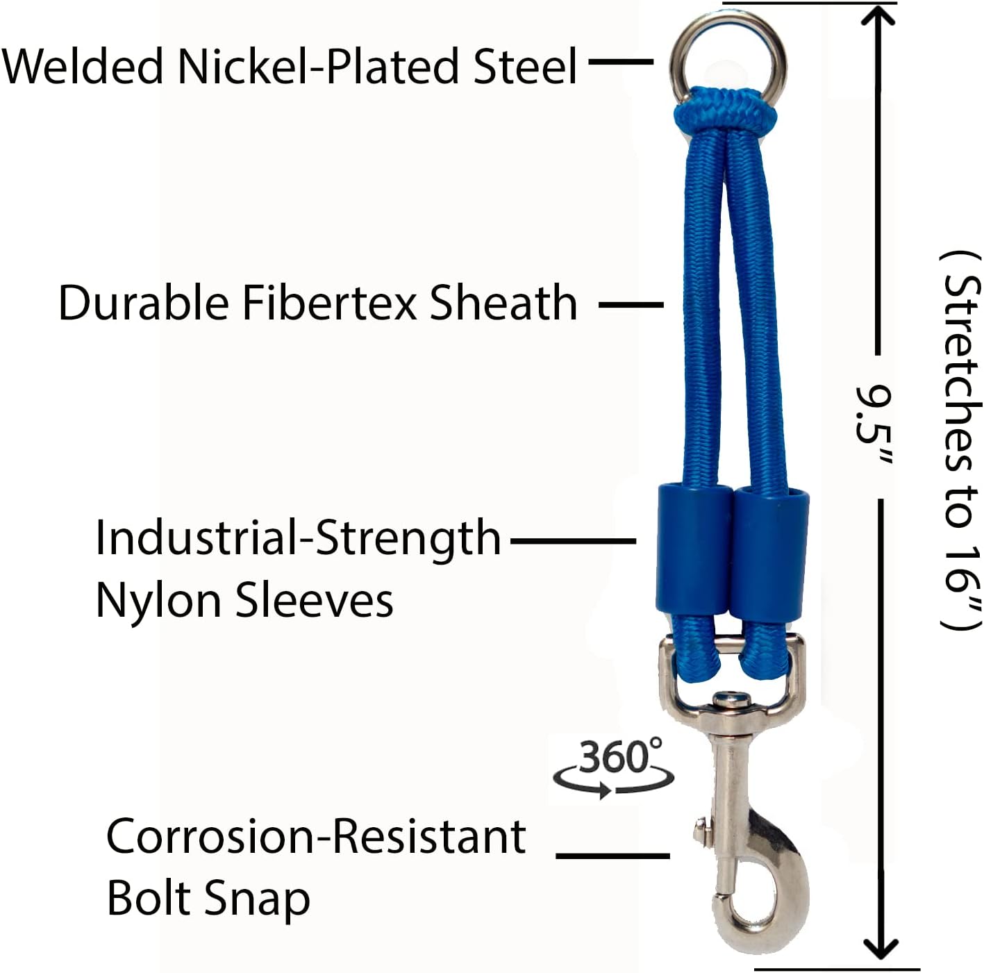 BUNGEE DOG LEASH EXTENSION – Patented Shock Absorber Attachment Protects You and Your Dogs – Works with ANY Leash & Collar or Harness – a MUST for Retractable Leashes – PICK SIZE/COLOR BELOW - Image 3